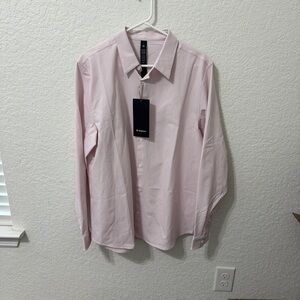 Lululemon Pink Striped Button Down